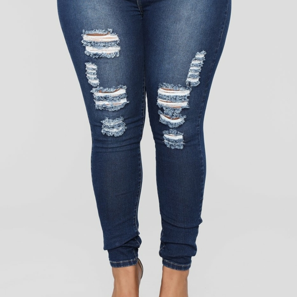 New Fashion Nova Distressed Jeans - Picture 2 of 8